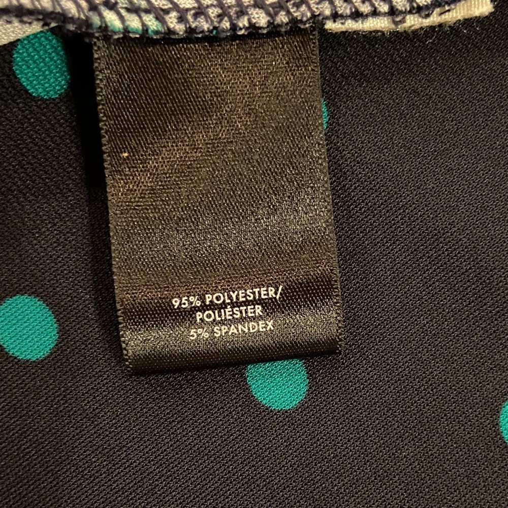 Ann Taylor Dark Blue Dress with Teal Dots - Picture 6 of 7